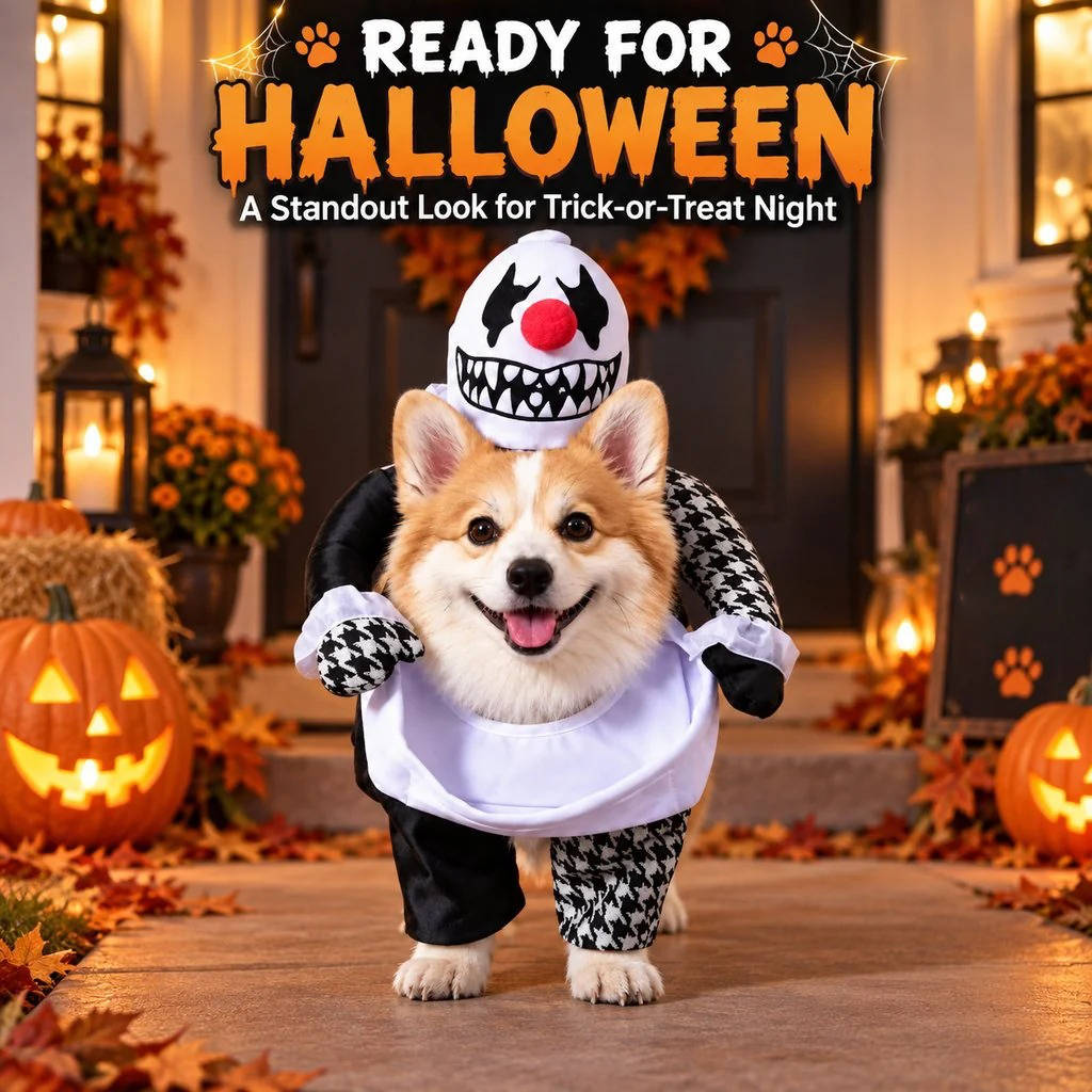 Dog Costume, Creepy Halloween Costume with Padded Arms and 3D Walking Look for Trick or Treating