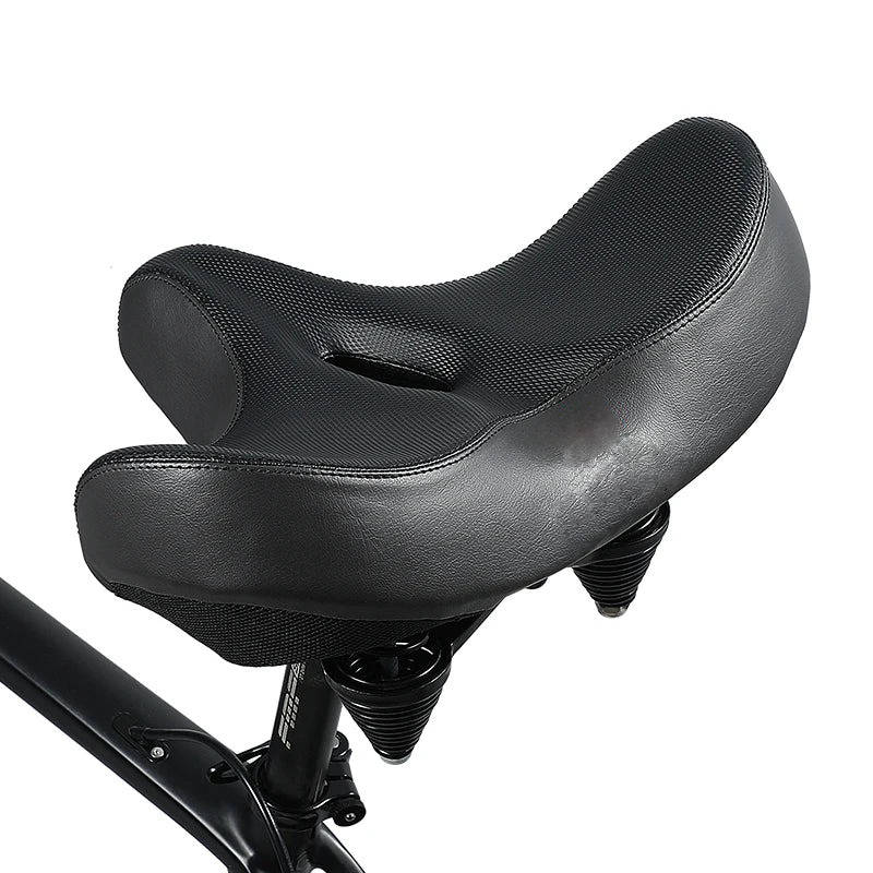 Memory Foam Bike Saddle with Hollow Grid Ventilation and Dual Spring Shock Absorption