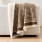 Reversible Houndstooth Fleece Throw Blanket with Soft Plush Faux Fur Backing