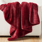 Ultra Soft Fleece Throw Blanket with Plush Ribbed Texture for Couch