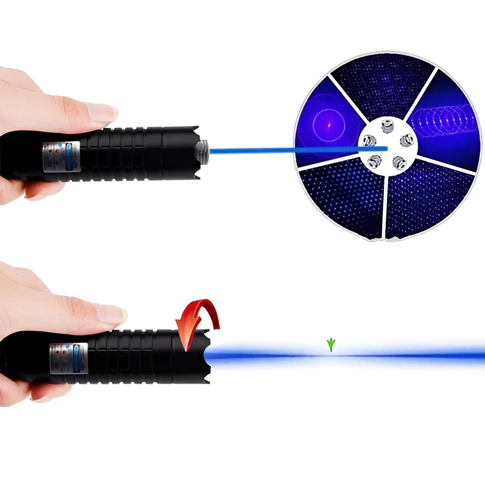 Blue Beam Fire Starter Torch with Rotating Focus and 3.1 Mile Range