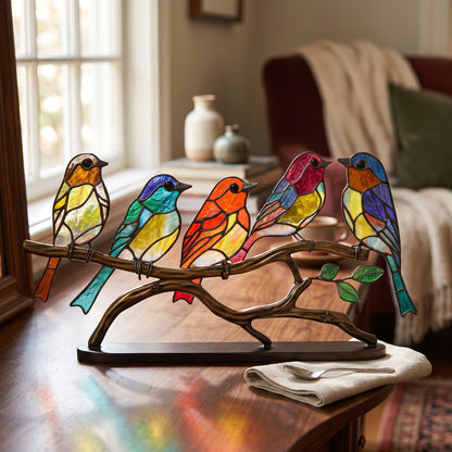 Window Bird Ornament with Light Reflecting Surface and Suction Cup