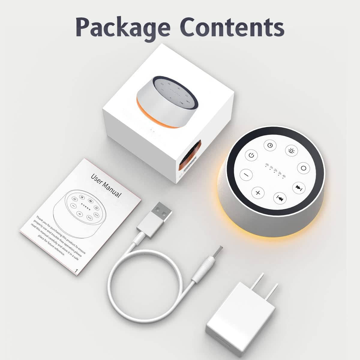 White Noise Sound Machine with 30 Soothing Sounds, for Adults Baby Kids, Sleep Machines