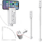 Telescopic Power Outlet Extender with Rotating Head and USB Charging, 18-28in