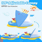 Baby Pool Float with Canopy UPF50 Plus, Anti Tip Safety Seat Inflatable Float for 6 to 36 Months with Adjustable Sun Shade