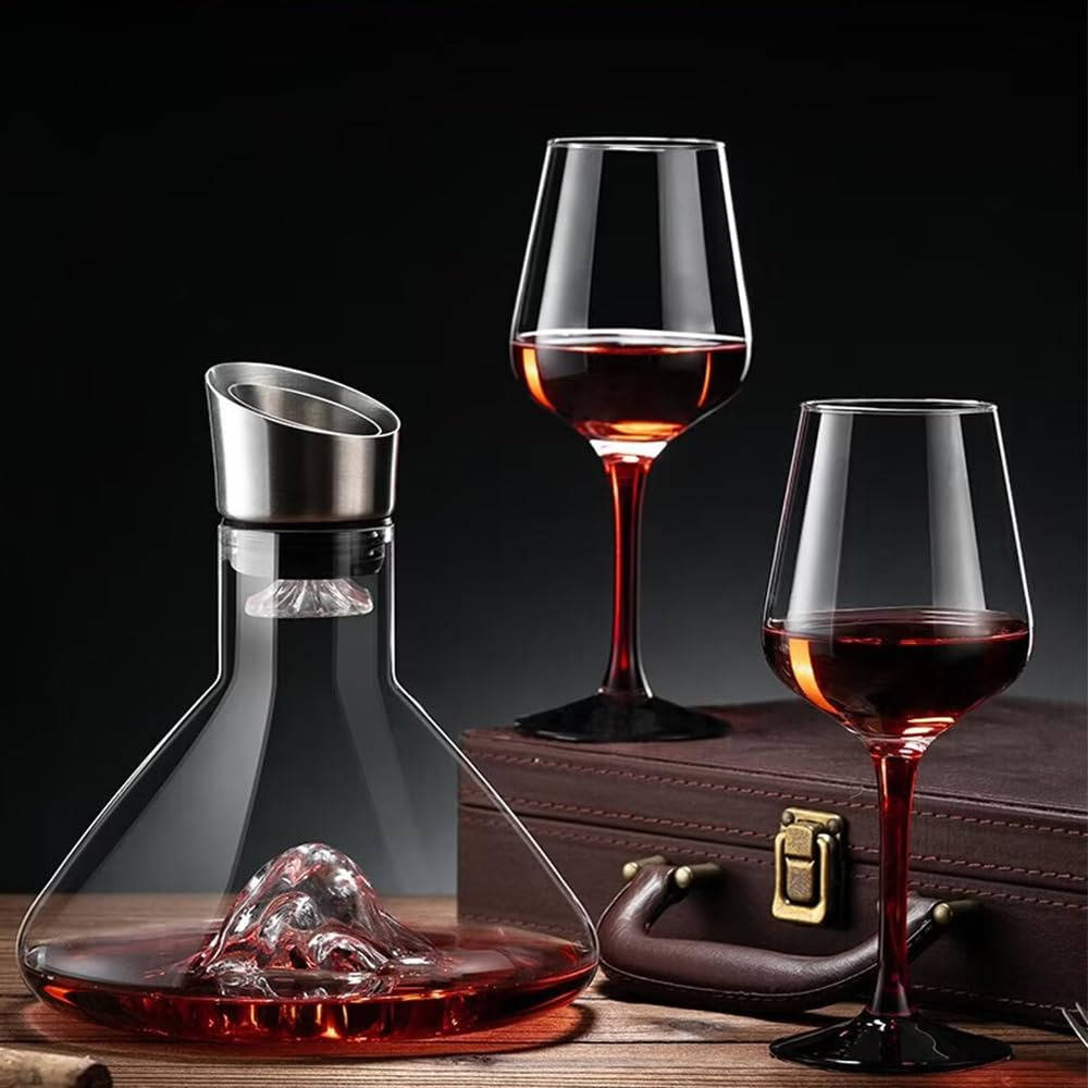 Wine Decanter with 360-Degree Aerator and Double Layer Filter, 1.5 Quart Capacity