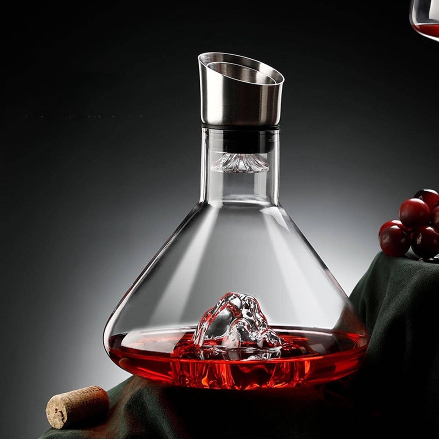 Wine Decanter with 360-Degree Aerator and Double Layer Filter, 1.5 Quart Capacity