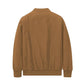 Mens Bomber Jacket with Metal Zipper and Rib Knit Trim for Spring Fall