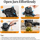 Electric Jar Opener 2 in 1 Bottle Opener, Auto Tighten Power Clamp Easy Open for Weak Hands Seniors Arthritis with Gripper Pad