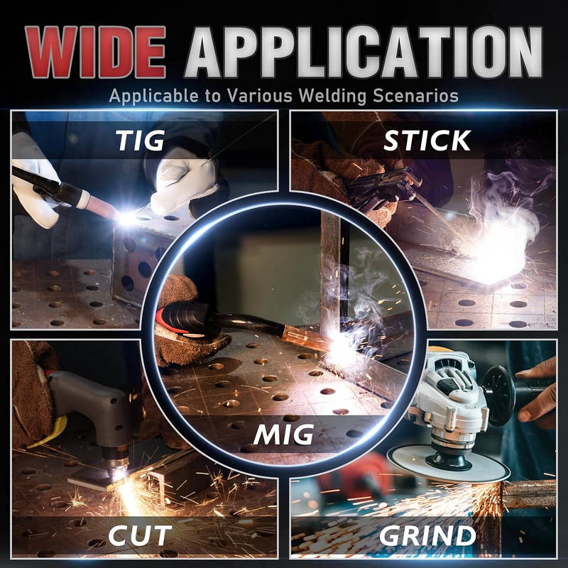 Auto Darkening Welding Helmet Large View True Color, Solar Powered Welder Mask with 4 Arc Sensors Wide Shade TIG MIG ARC Grind