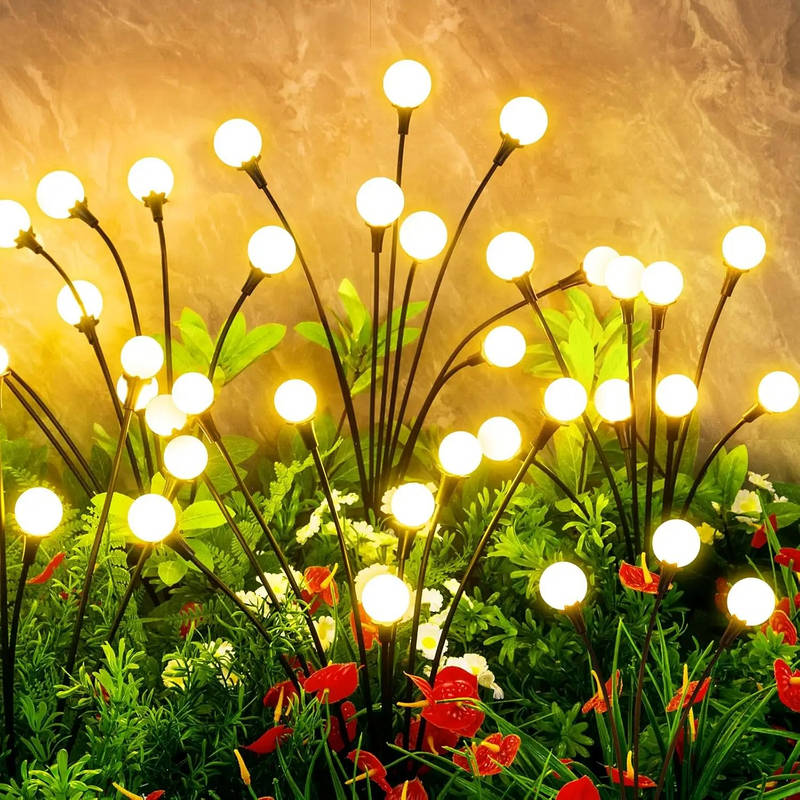 Solar Firefly Lights, Outdoor Waterproof Swaying Garden Lights, Starburst Swaying Solar Stakes for Pathway, Yard & Patio Landscape Decor