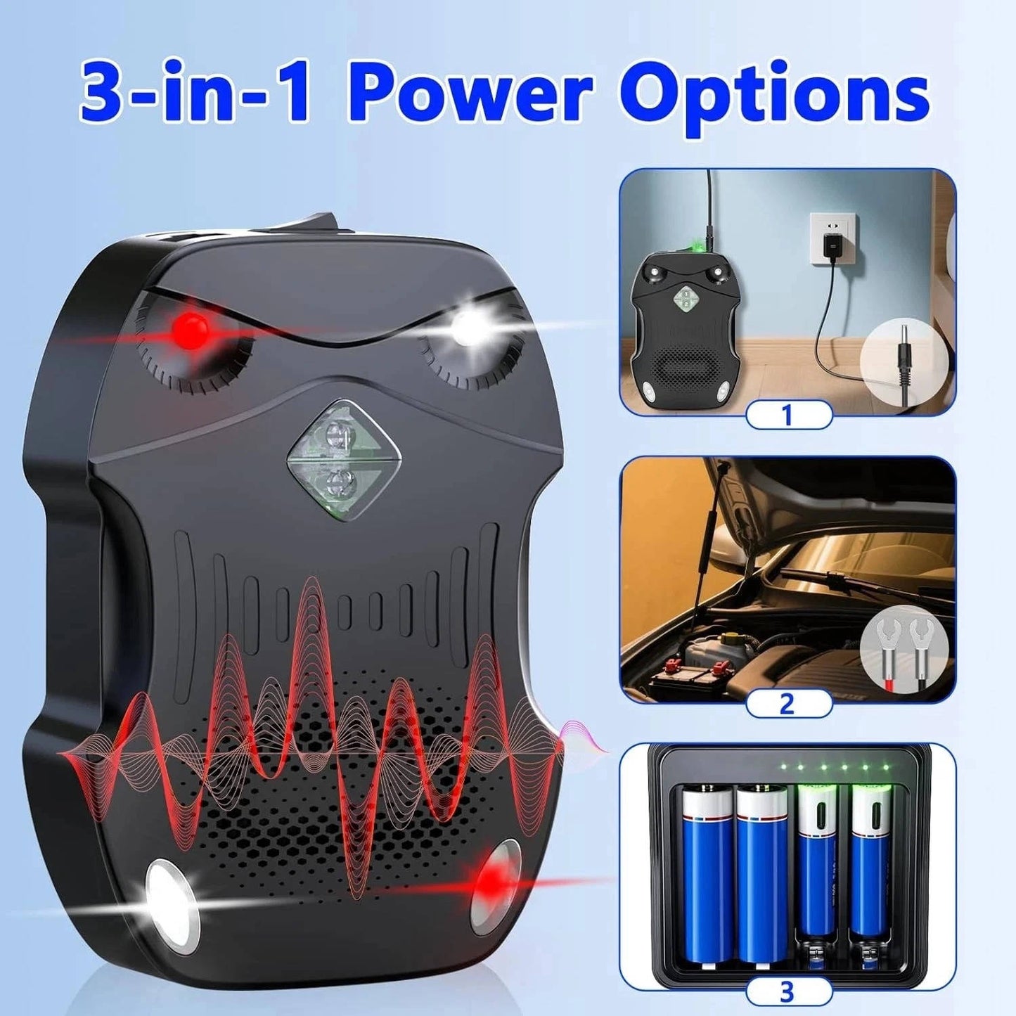 2 Pack Ultrasonic Car Rodent Repeller, Under Hood Wire Rat and Mouse Deterrent for Vehicle Engine Protection