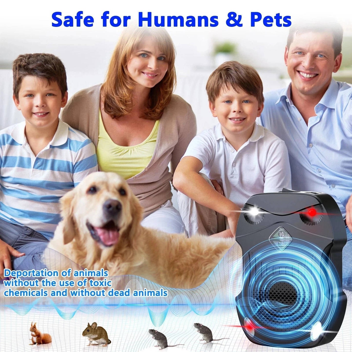 2 Pack Ultrasonic Car Rodent Repeller, Under Hood Wire Rat and Mouse Deterrent for Vehicle Engine Protection