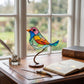 Window Bird Ornament with Light Reflecting Surface and Suction Cup