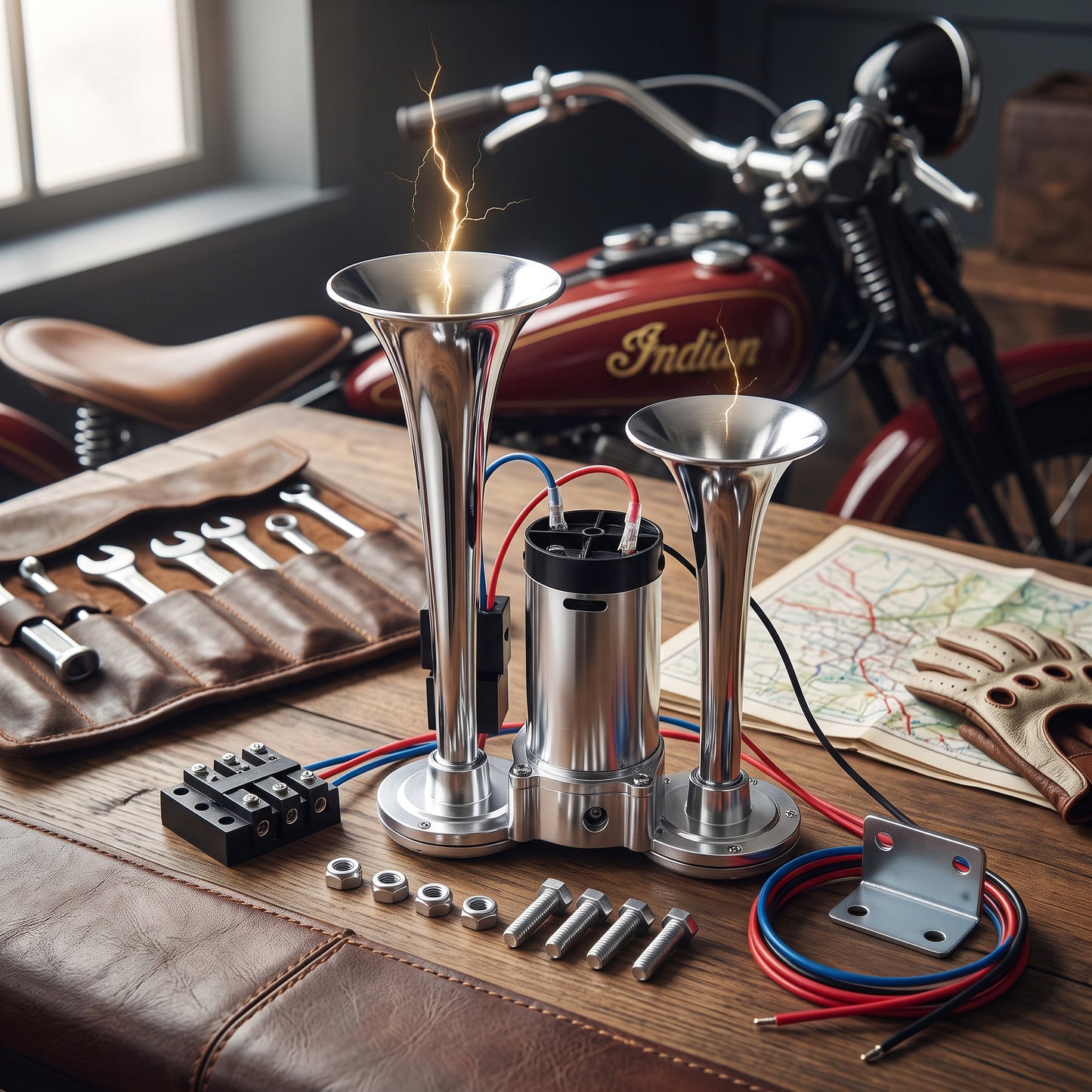 Electric Dual Air Horn with Auto-Refill Compressor and Mounting Bracket for 12V Vehicles