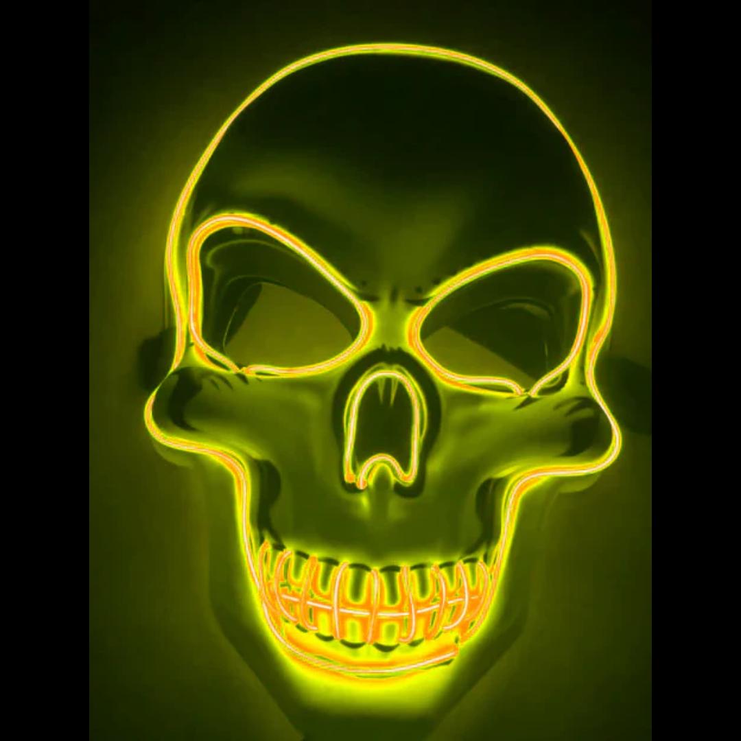 LED Skeleton Face Mask with Four Lighting Modes and Ten Color Options