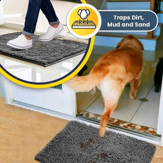 Door Mat, Super Absorbent Indoor/Outdoor Mud Scraper, Non-Slip Washable Entrance Rug