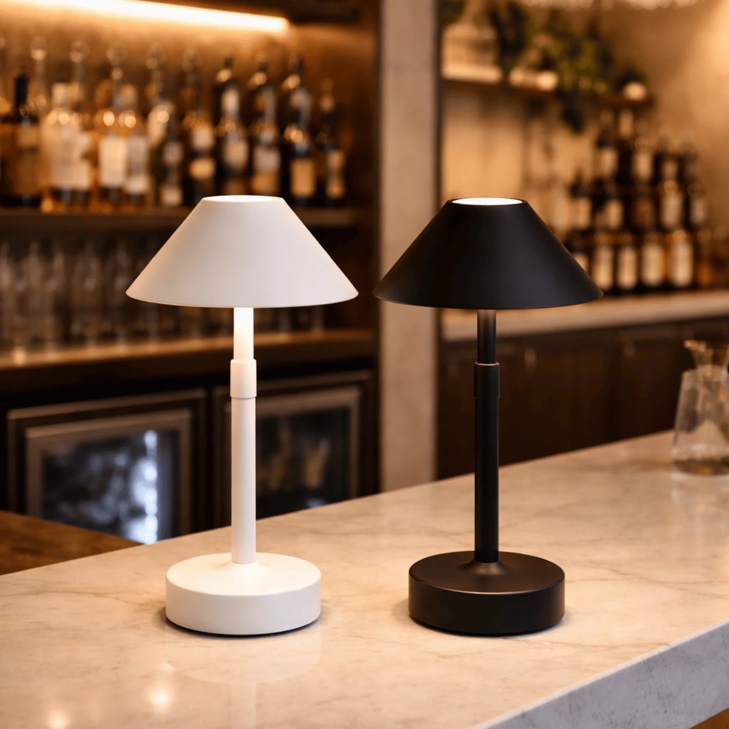 Telescopic Cordless Dimmable Table Lamp, LED, Height Adjustable, Rechargeable