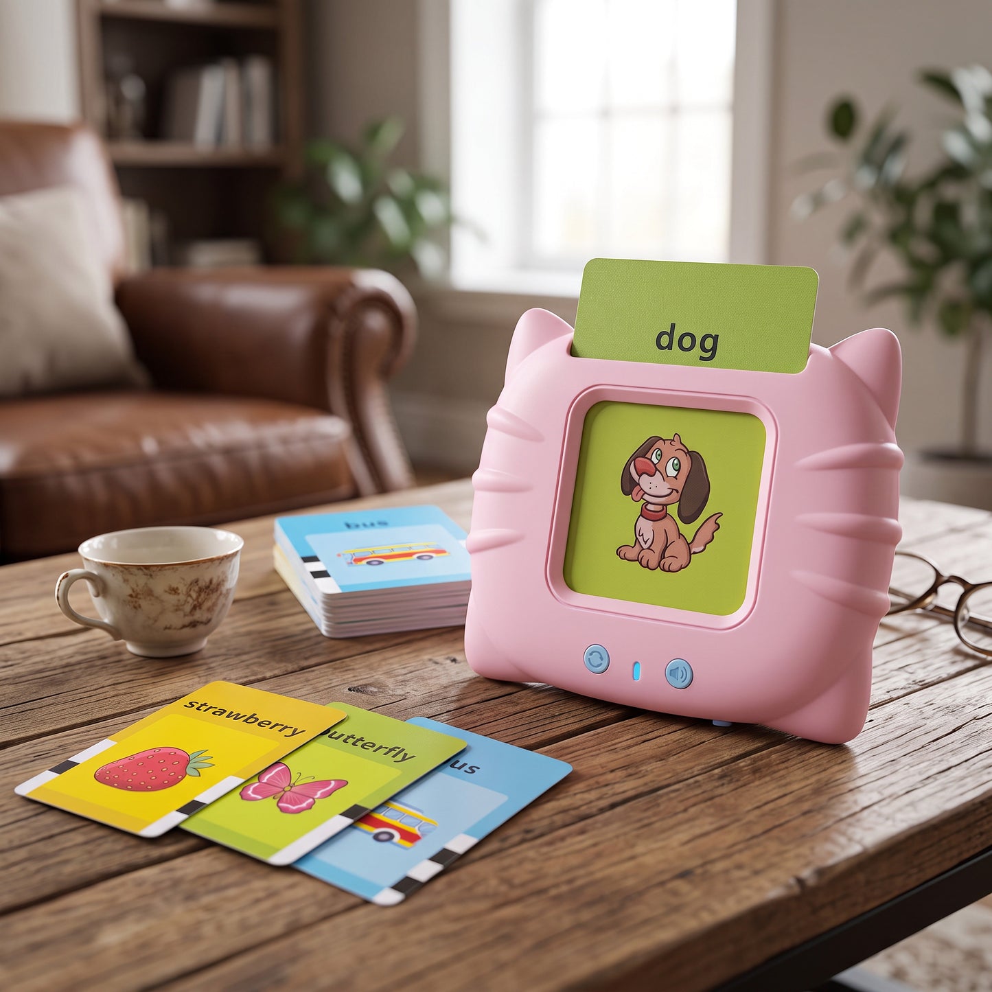 Audio Flash Card Speaker with 112 Double-Sided Cards and Sound Effects