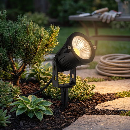 12V LED Landscape Spotlight with 270-Degree Adjustable Head and Ground Spike, 10-Pack