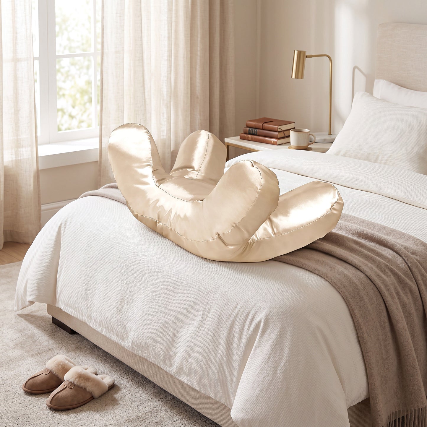 Side Sleeper Pillow with Raised Frame and Machine Washable Cover