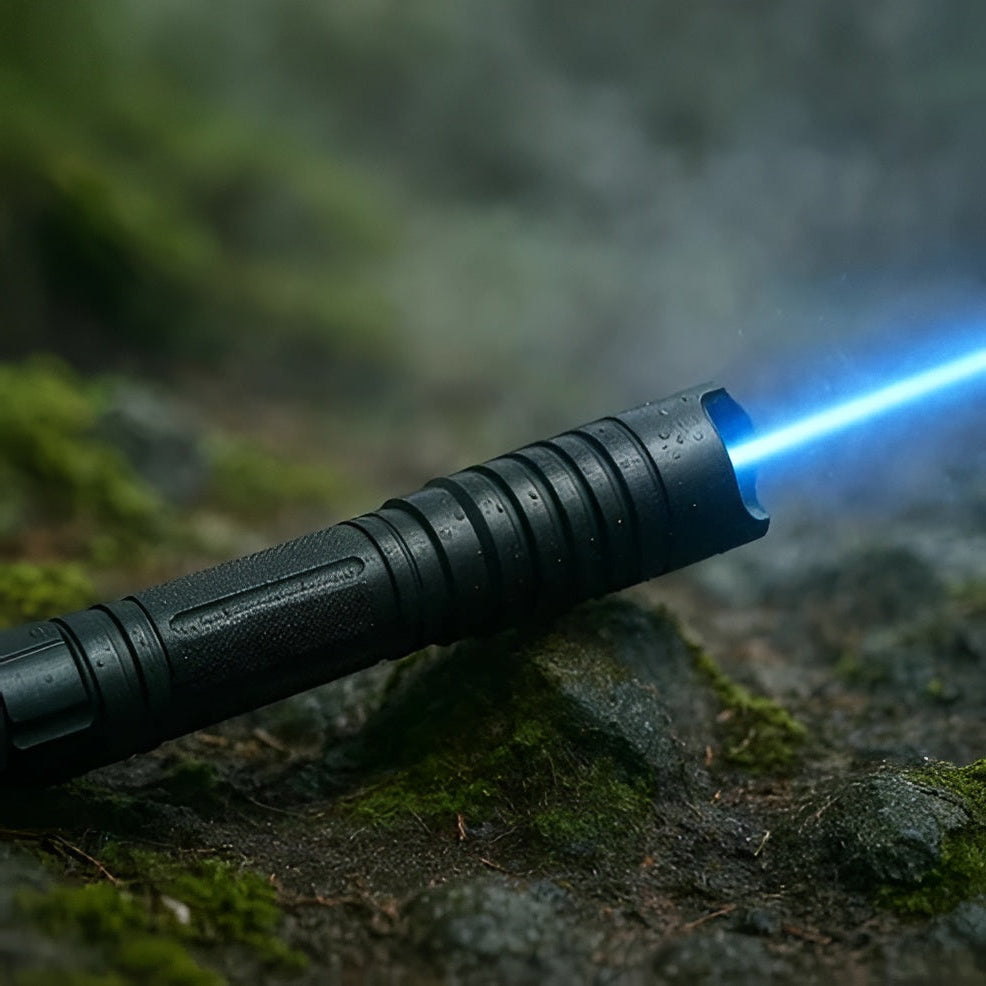 Blue Beam Fire Starter Torch with Rotating Focus and 3.1 Mile Range