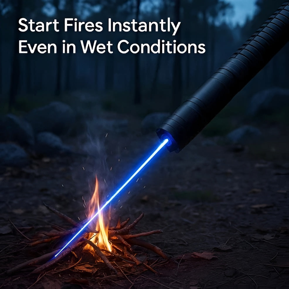 Blue Beam Fire Starter Torch with Rotating Focus and 3.1 Mile Range