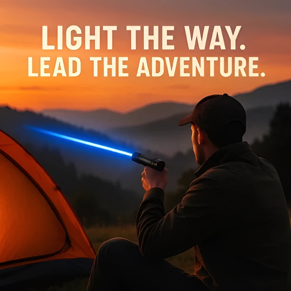 Blue Beam Fire Starter Torch with Rotating Focus and 3.1 Mile Range