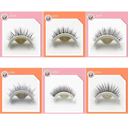 Self-Adhesive Eyelashes with Reusable Synthetic Fibers and Replacement Strips
