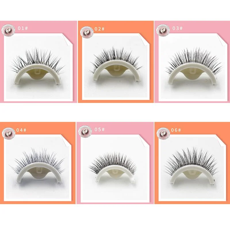 Self-Adhesive Eyelashes with Reusable Synthetic Fibers and Replacement Strips