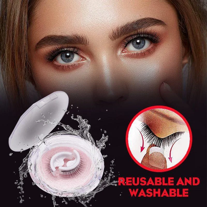 Self-Adhesive Eyelashes with Reusable Synthetic Fibers and Replacement Strips