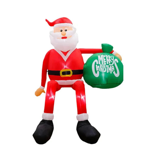 Giant 8 Foot LED Climbing Santa Inflatable, Premium Outdoor Christmas Decoration