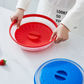 Silicone Splatter Cover with Folding Design and Steam Vents for Microwave, Oven, Refrigerator