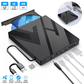 External Optical Drive with SD Card Slot and USB Hub for PC Mac Laptops