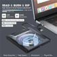 External Optical Drive with SD Card Slot and USB Hub for PC Mac Laptops