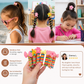 Spiral Hair Tie Set with Flower and Heart Designs for Kids