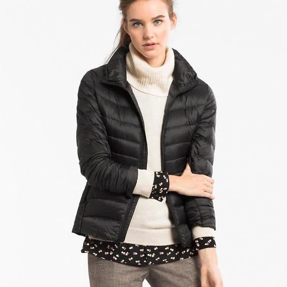 Womens Short Jacket with Front Placket Closure and Regular Fit