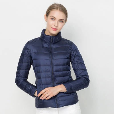 Womens Short Jacket with Front Placket Closure and Regular Fit