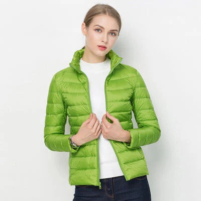 Womens Short Jacket with Front Placket Closure and Regular Fit