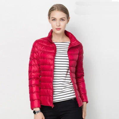 Womens Short Jacket with Front Placket Closure and Regular Fit