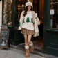 Women Snowflake Knit Sweater with Crew Neck and Color Block Pattern, Polyester Cotton Blend