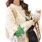 Women Snowflake Knit Sweater with Crew Neck and Color Block Pattern, Polyester Cotton Blend
