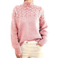 Turtleneck Sweater with Chunky Knit and Extended Hip Length