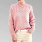 Turtleneck Sweater with Chunky Knit and Extended Hip Length