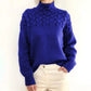 Turtleneck Sweater with Chunky Knit and Extended Hip Length