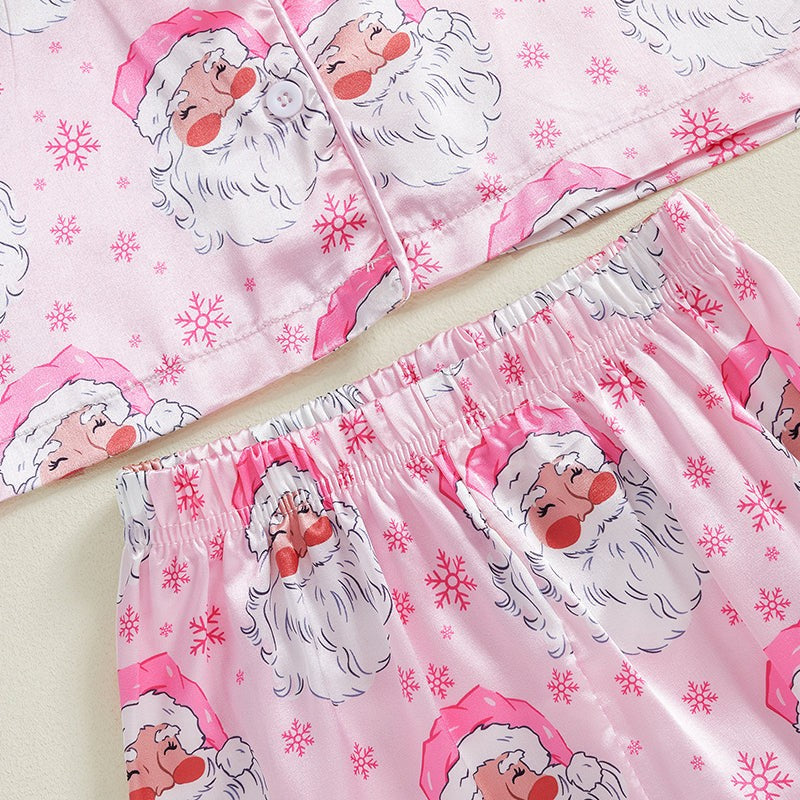 Toddler Christmas Pajama Set with Fur Trim and Seasonal Graphics