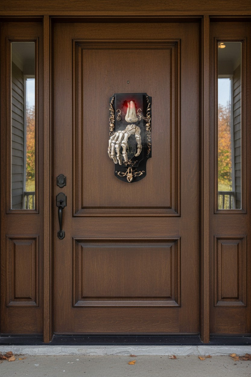 Motion Activated Halloween Doorbell with Glowing Moving Eyeball and Mist Spray