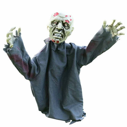 Hanging Halloween Tree Ghost Prop with Glowing Red Eyes and Motion Activation