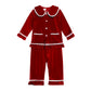 Kids Pajama Set with Plaid Pants and Elastic Waistband
