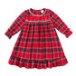 Kids Pajama Set with Plaid Pants and Elastic Waistband